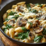 Creamy Parmesan Spinach Mushroom Pasta Recipe Easy Creamy Mushroom Spinach Pasta Best Spinach Mushroom Parmesan Skillet Ve...