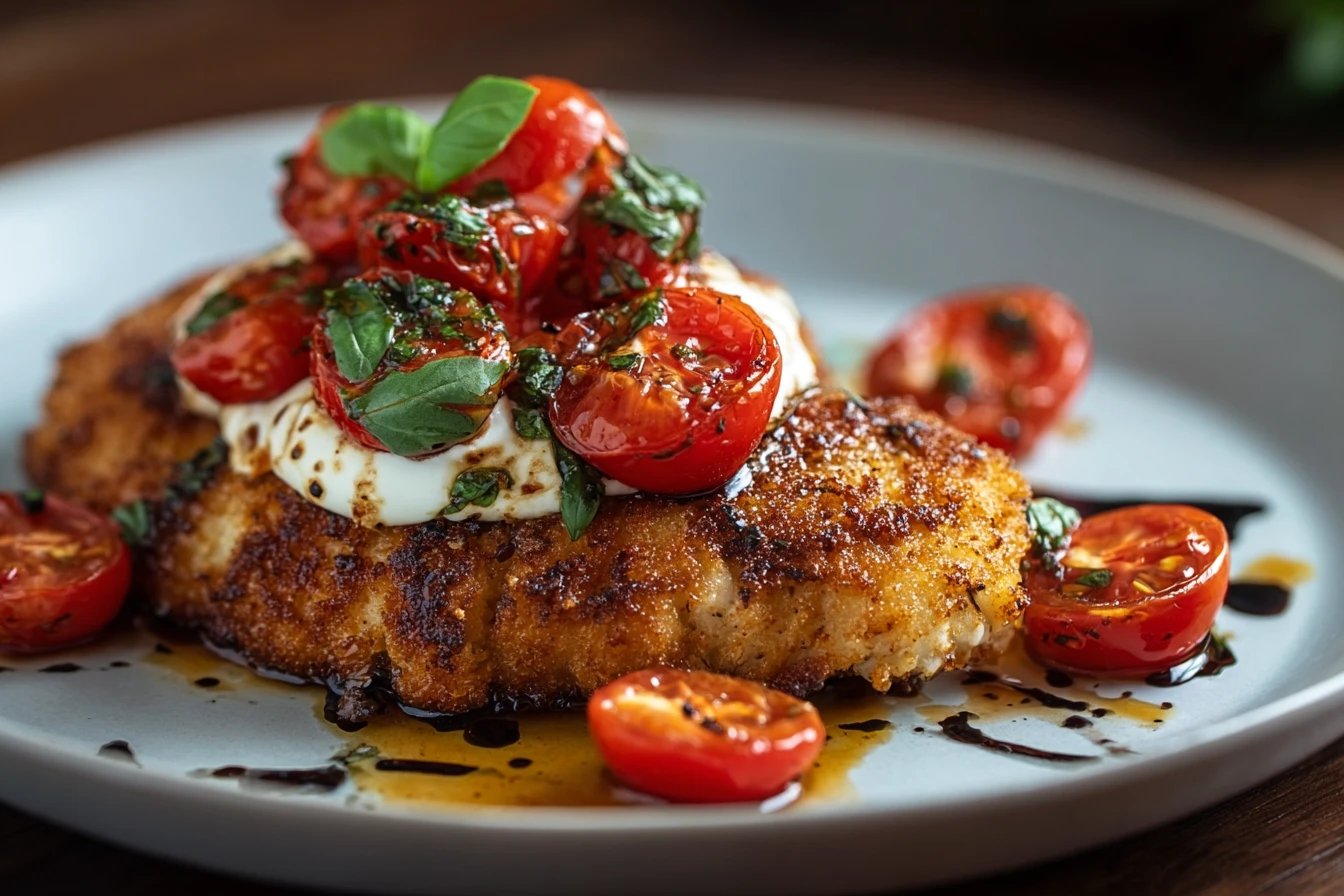 Crispy Chicken Caprese Recipe Best Crispy Chicken Caprese How To Make Crispy Chicken Caprese Gluten Free Crispy Chicken Ca...