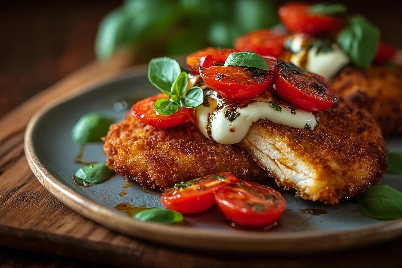 Crispy Chicken Caprese Recipe Best Crispy Chicken Caprese How To Make Crispy Chicken Caprese Gluten Free Crispy Chicken Ca...