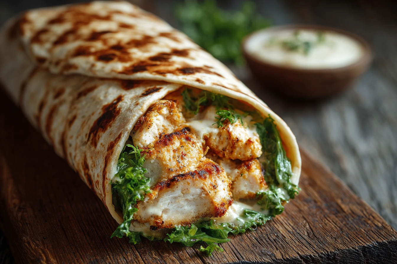 Easy Chicken Caesar Wrap Recipe Quick Chicken Caesar Wrap Dinner Healthy Chicken Caesar Wrap Ideas Homemade Chicken Caesar...