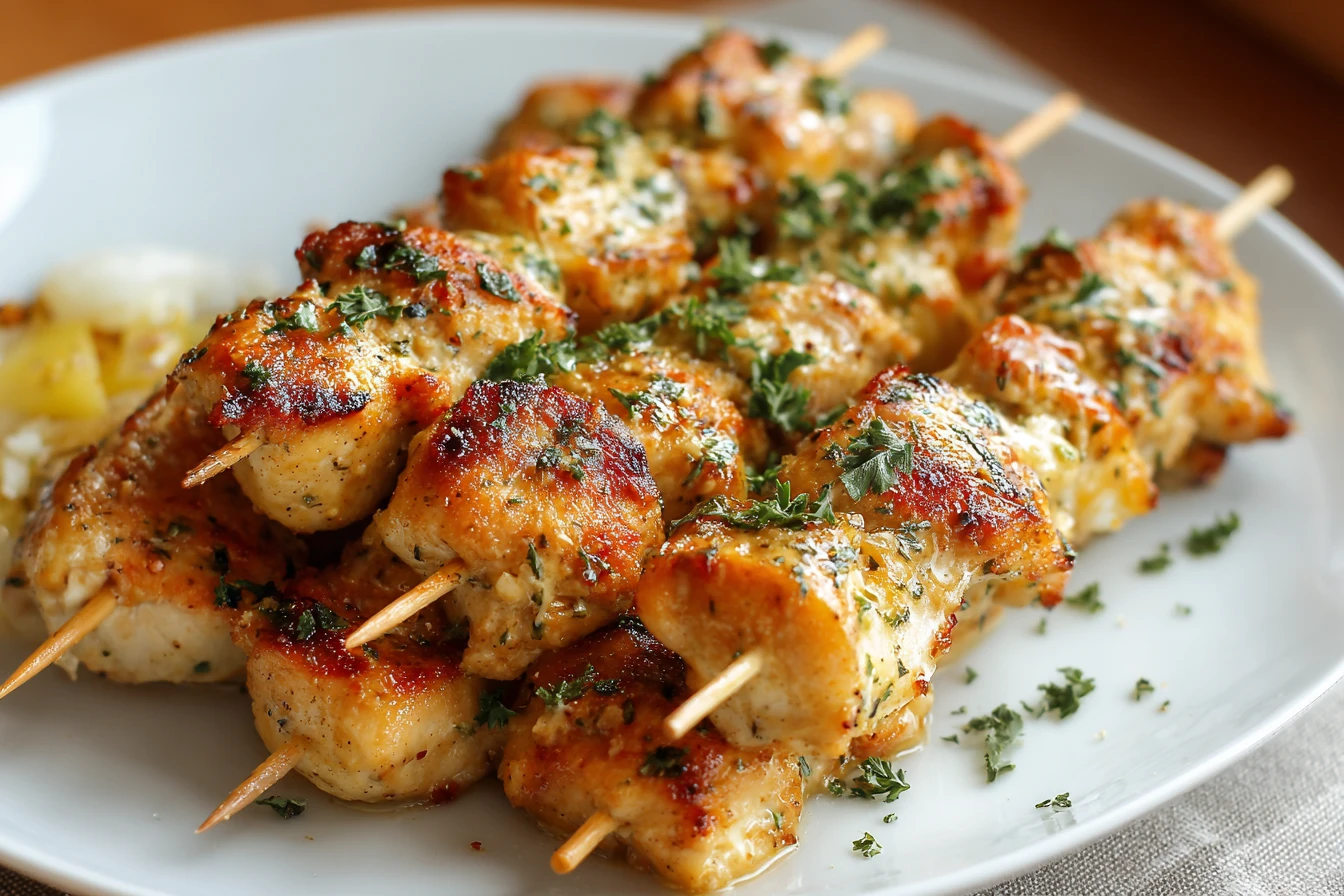Garlic Parmesan Chicken Skewers for an Easy Dinner 2 Easy Garlic Parmesan Chicken Skewers Recipe Best Chicken Skewers For Weeknight Dinners How To Make Garlic Parmesan Chicken...