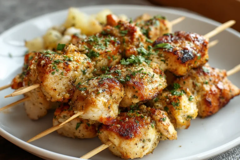 Easy Garlic Parmesan Chicken Skewers Recipe Best Chicken Skewers For Weeknight Dinners How To Make Garlic Parmesan Chicken...