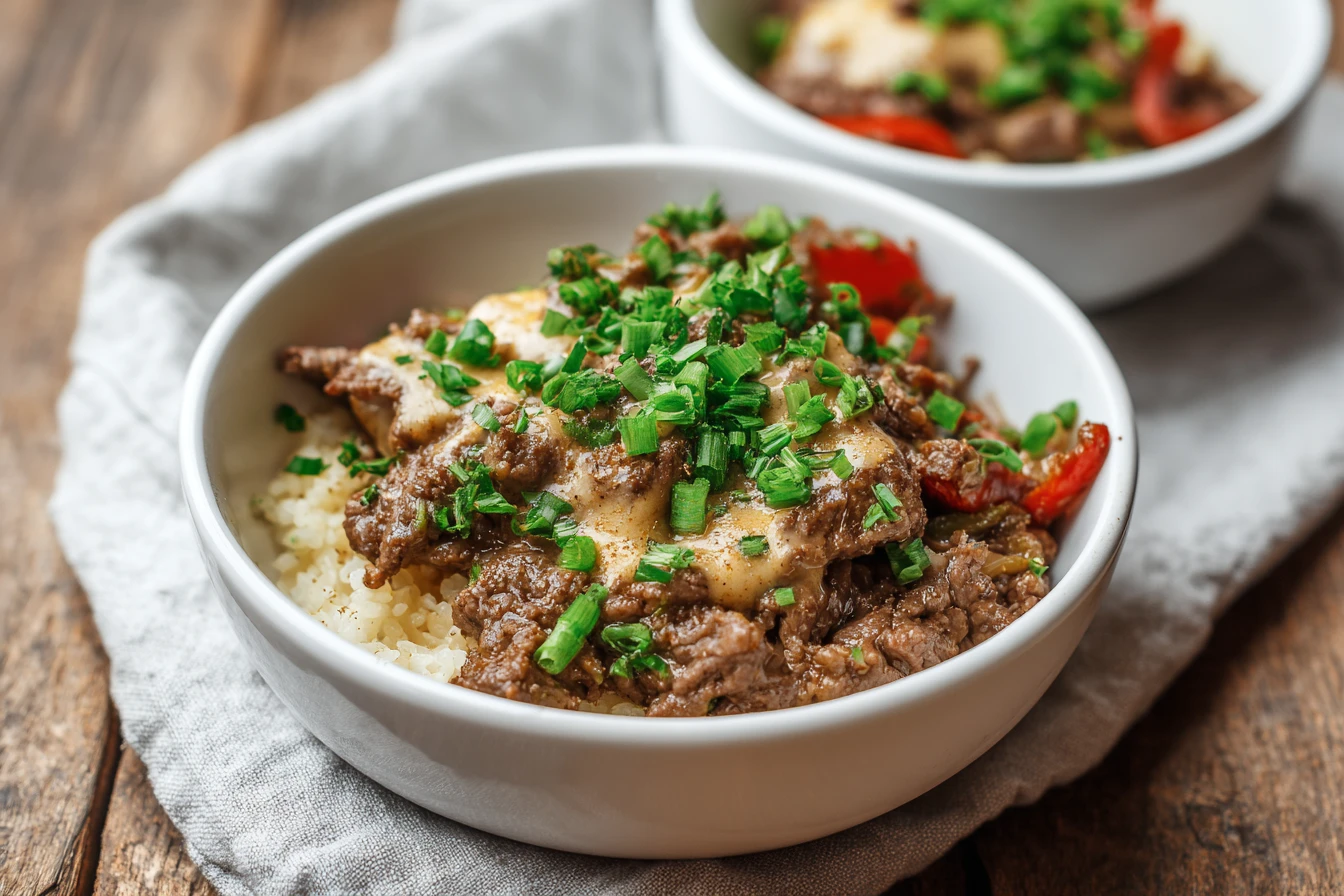 Low Carb Philly Cheesesteak Bowl Recipe Quick Keto Philly Cheesesteak Bowl Easy Low Carb Cheesesteak Recipe Tasty Philly C...